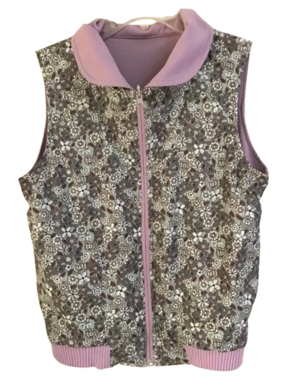 Pendleton Reversible Vest Women’s M floral/solid violet‎ purple zip up gorpcore